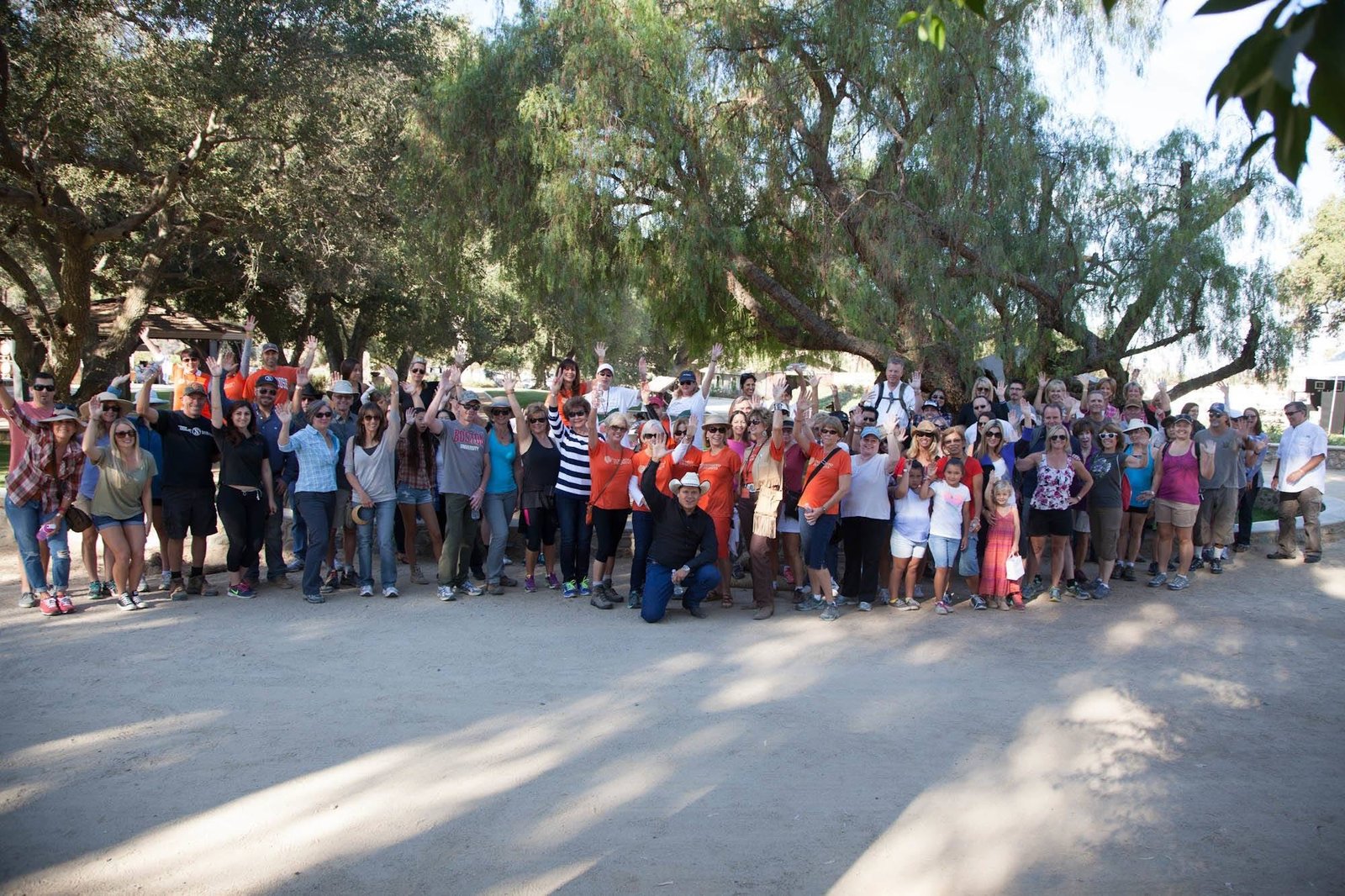 Eric Rush with a large group at an Uncharted Journeys hike